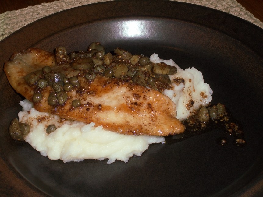 ffwd – skate (tilapia) with capers, cornichons and brown butter&nbsp;sauce